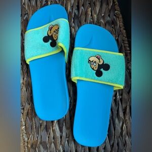 Disney Parks Blue Mickey Mouse Slides Sandals Flip Flops Mens size 12